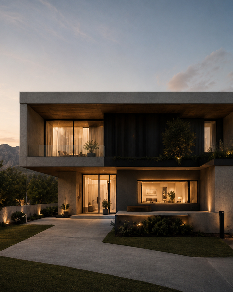 Contemporary hillside residence in Lonavala