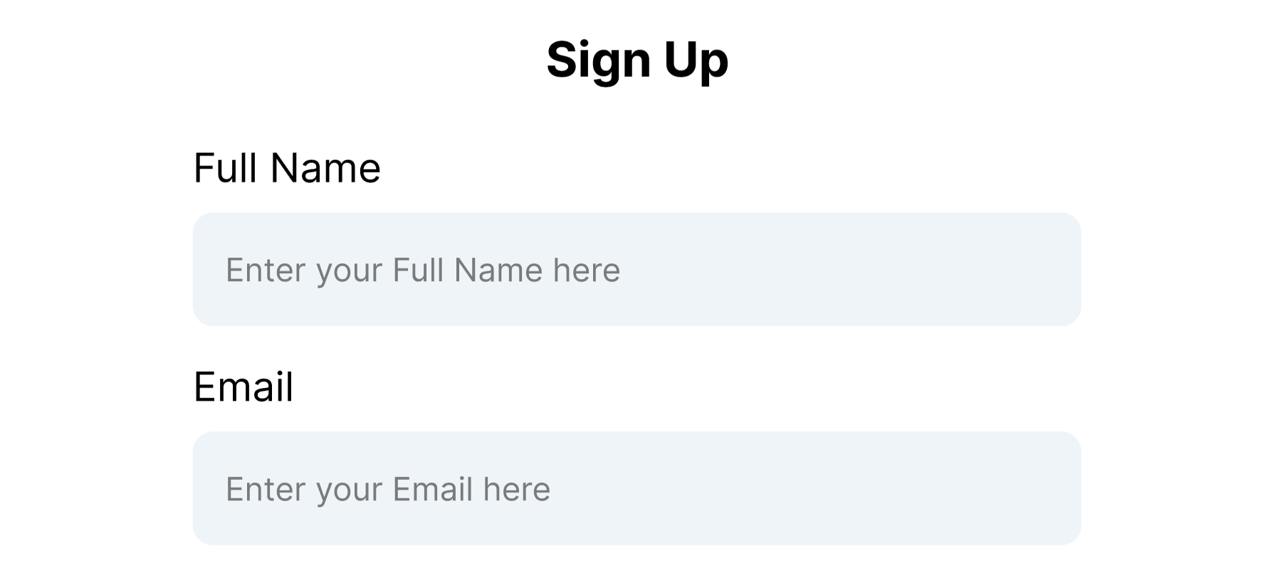 Authentication UI light mode screen